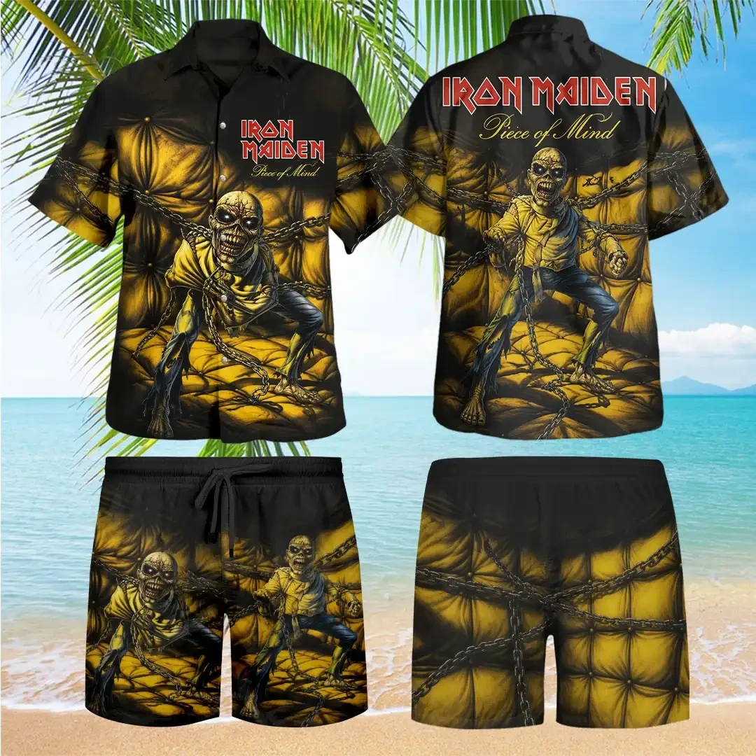 Iron Maiden Merch 2026 Piece Of Mind Iron Maiden Hawaiian Shirt And Shorts Set Music Fans Gifts - Kdjoy