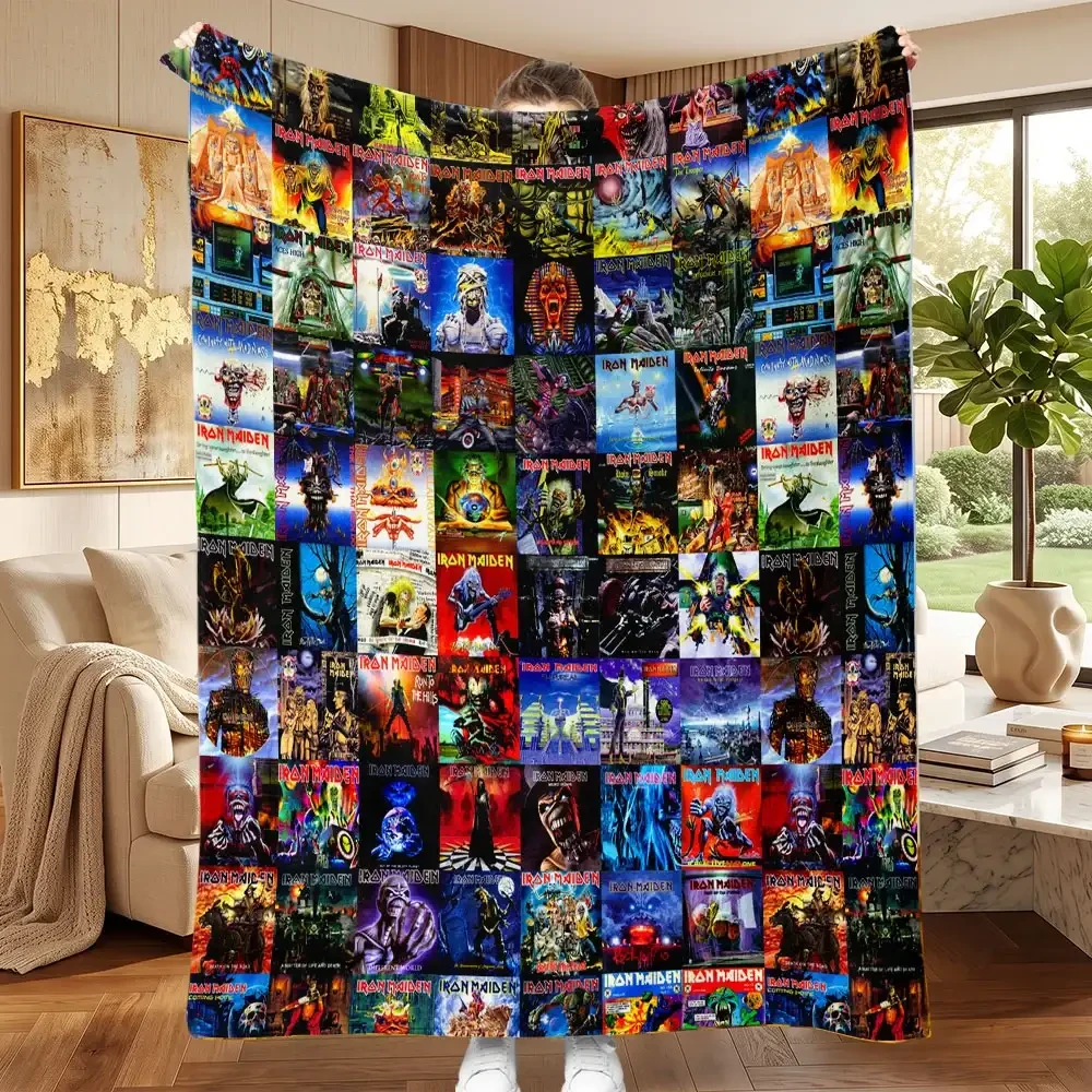 Iron Maiden Merch 2026 Run For Your Lives World Tour 2026 Blanket Music Fans Gifts Sofa Decor - Kdjoy
