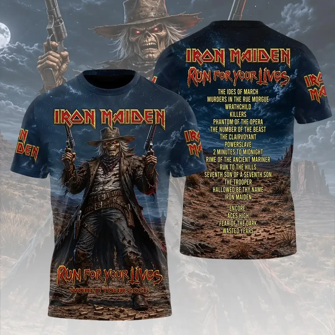 Iron Maiden Merch 2026 Run For Your Lives World Tour 2026 T-Shirt Gifts For Music Fans - Kdjoy