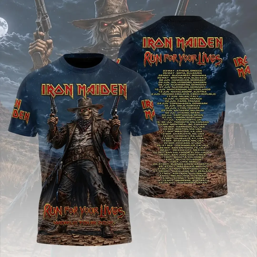 Iron Maiden Merch 2026 Run For Your Lives World Tour 2026 T-Shirt Music Fan Gear - Kdjoy