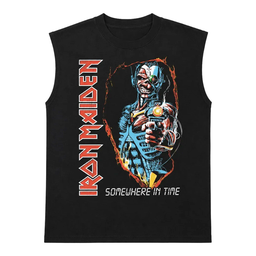 Iron Maiden Merch 2026 Somewhere In Time Tank Top Gift For Heavy Metal Band Fans - Kdjoy Iron Maiden Merch 2026 Somewhere In Time Tank Top Gift For Heavy Metal Band Fans - Kdjoy