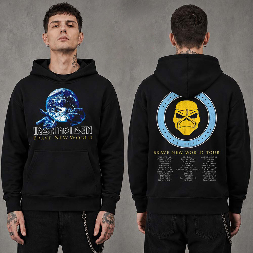 Iron Maiden Merch IM50 Anniversary Collection Brave New World Tour Hoodie Gifts For Fans - Kdjoy