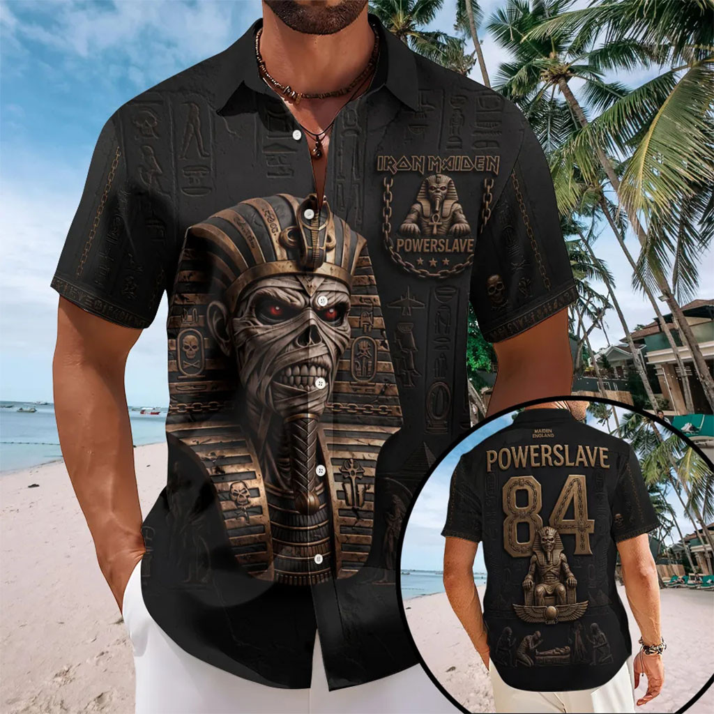 Iron Maiden Merch Powerslave #84 Iron Maiden Hawaiian Shirt Gift Ideas For Music Lovers - Kdjoy Iron Maiden Merch Powerslave #84 Iron Maiden Hawaiian Shirt Gift Ideas For Music Lovers - Kdjoy