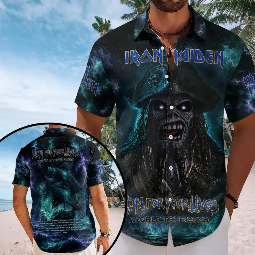 Iron Maiden Merch Run For Your Lives World Tour 2026 Hawaiian Shirt Rock Fan Apparel Dad Gifts - Kdjoy Iron Maiden Merch Run For Your Lives World Tour 2026 Hawaiian Shirt Rock Fan Apparel Dad Gifts - Kdjoy