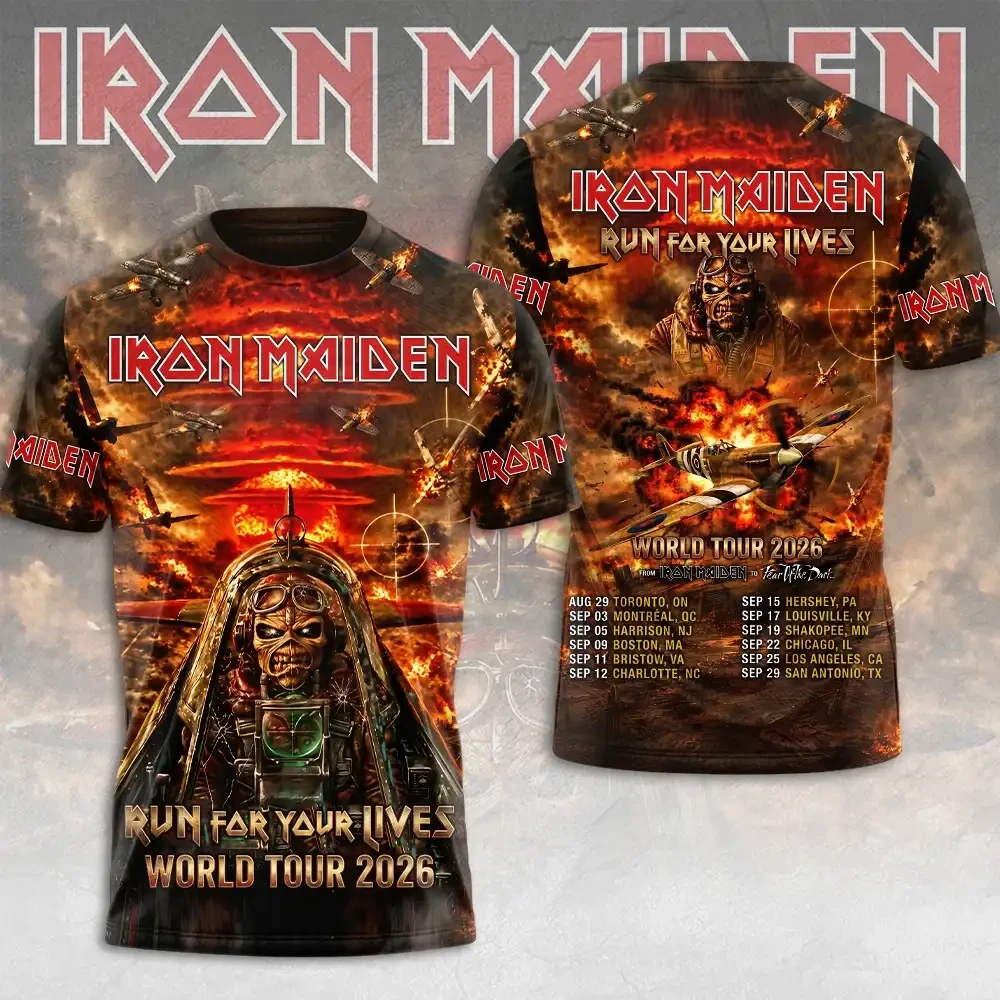 Iron Maiden Merch Run For Your Lives World Tour 2026 Iron Maiden T-Shirt Gifts For Fans - Kdjoy