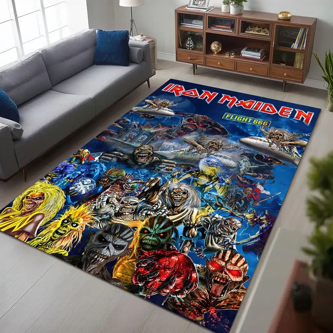 Iron Maiden Merch Run For Your Lives World Tour 2026 Rug Rock Lovers Living Room Decor - Kdjoy
