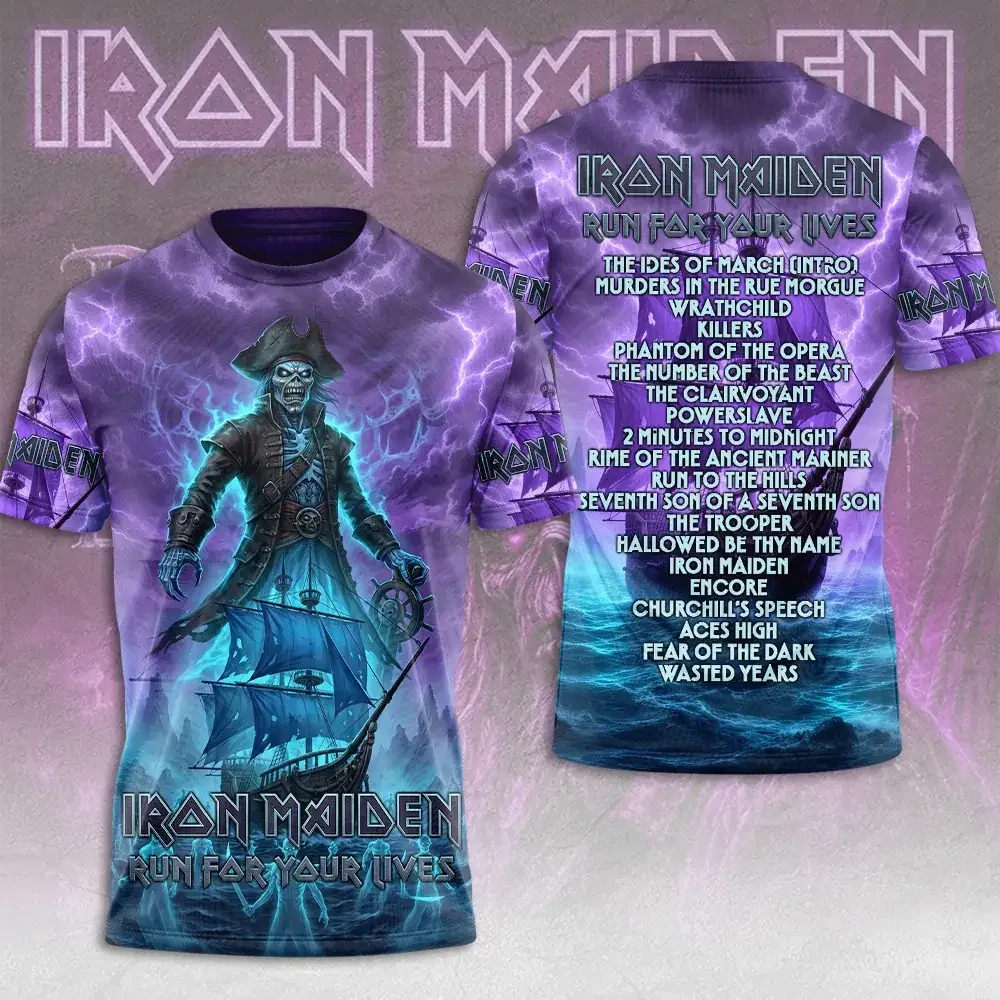 Iron Maiden Merch Run For Your Lives World Tour 2026 T-Shirt Rock Fan Apparel Husband Gifts - Kdjoy