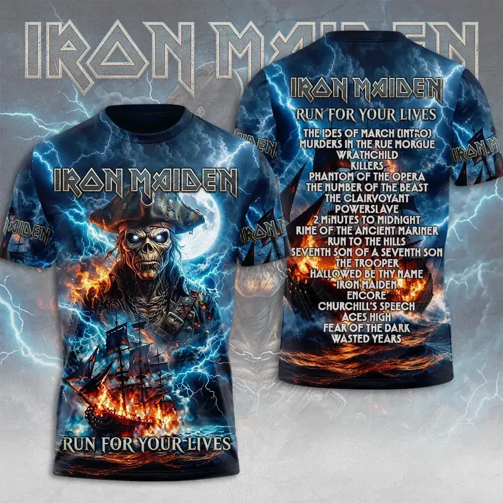 Iron Maiden Merch Run For Your Lives World Tour 2026 T-Shirt Rock Fan Gear Him Gifts - Kdjoy