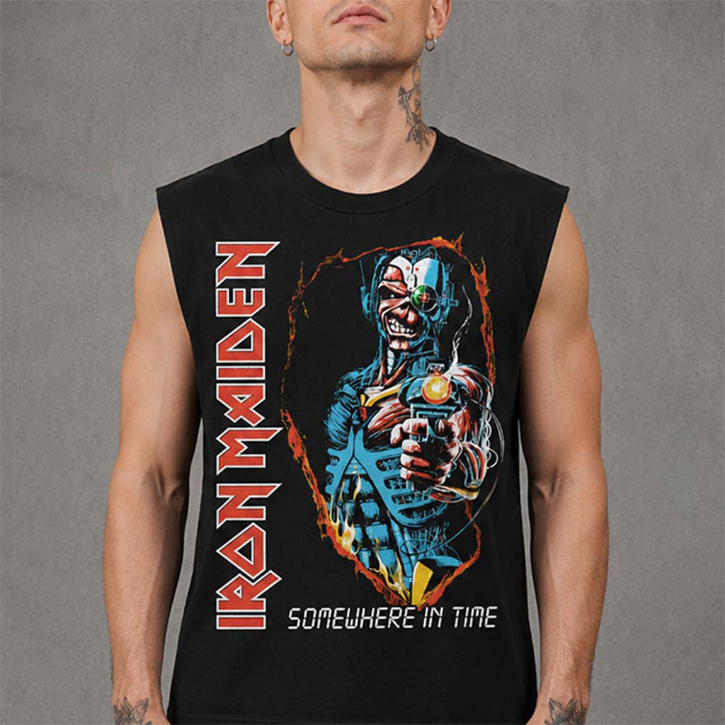Iron Maiden Merch Summer 2026 Collection Somewhere in Time Cyborg Eddie Tank Top Fan Gifts - Kdjoy