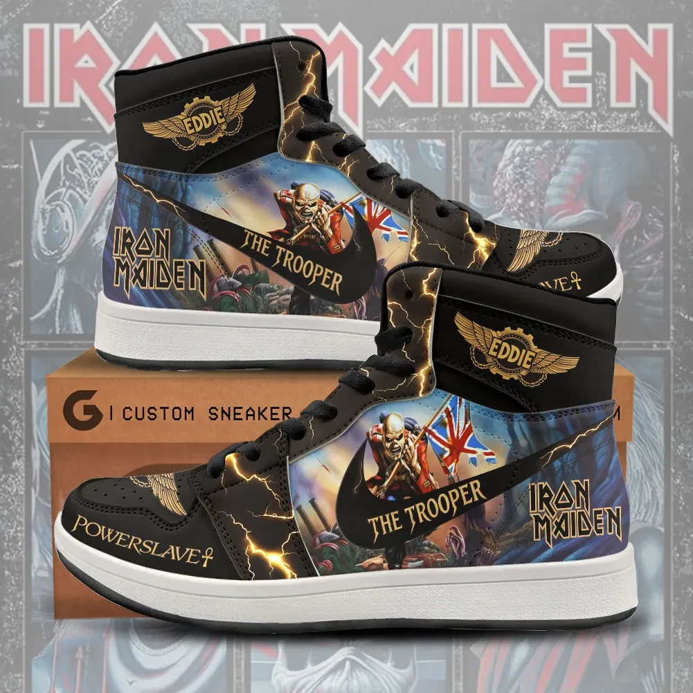 Iron Maiden The Trooper Shoes Powerslave Sneakers Iron Maiden Merch Gift For Band Fans - Kdjoy