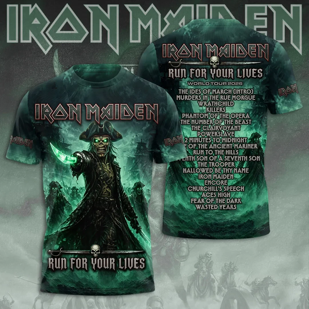 Iron Maiden World Tour 2026 Merch Run For Your Lives T-Shirt Gift Ideas For Music Lovers - Kdjoy Iron Maiden World Tour 2026 Merch Run For Your Lives T-Shirt Gift Ideas For Music Lovers - Kdjoy