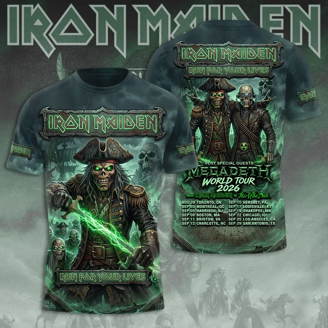 Iron Maiden World Tour 2026 Merch Run For Your Lives T-Shirt Present For Music Fans - Kdjoy