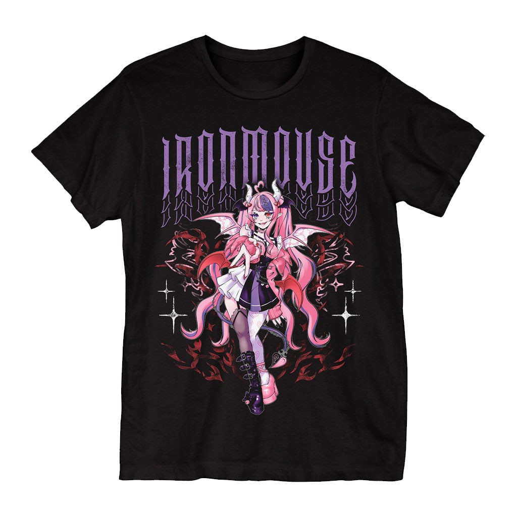 Ironmouse Merch 2026 Ironmouse Demon Girl T-Shirt By Square Apple Studios Shirt VTuber Merch - Kdjoy