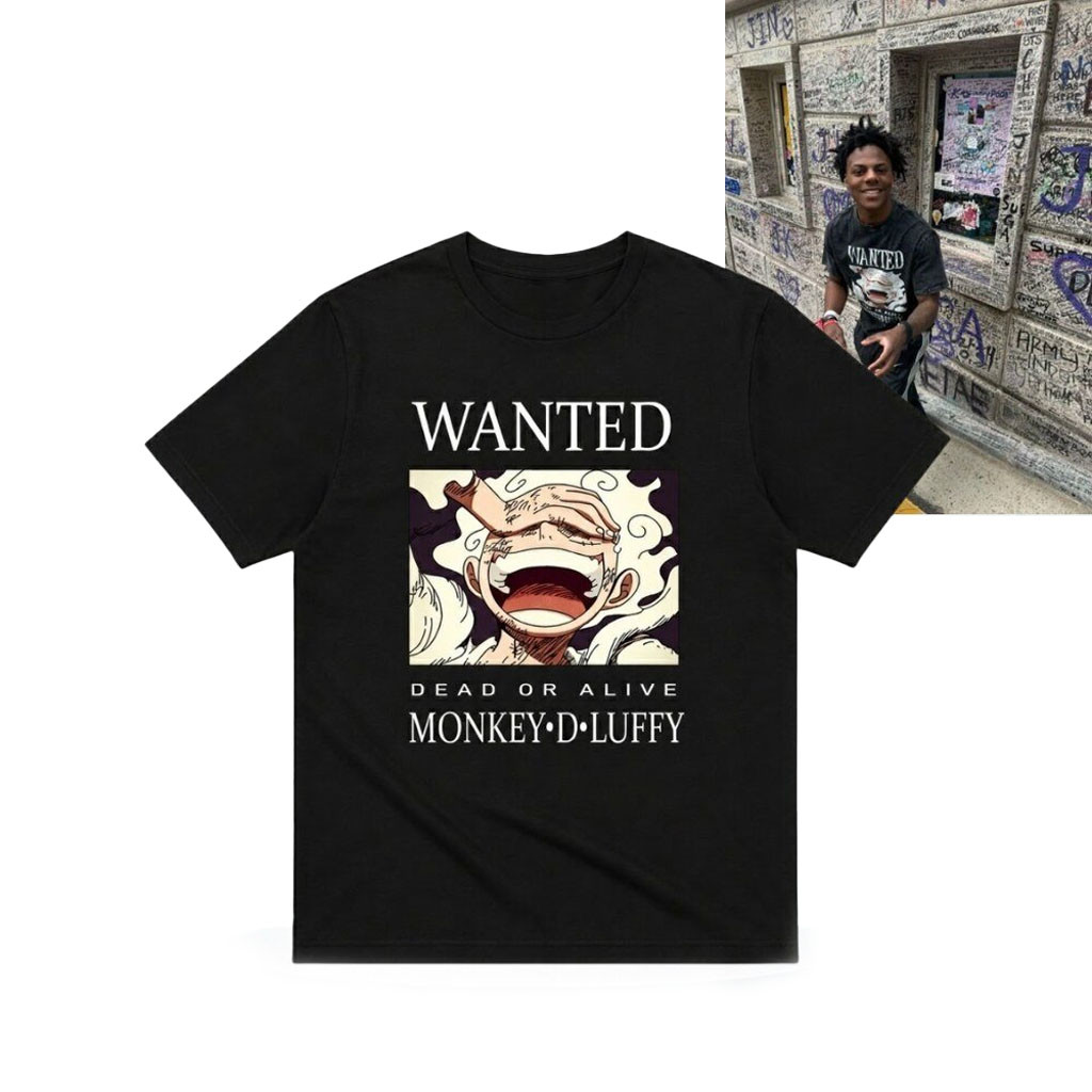 IShowSpeed X One Piece Luffy Gear 5 Wanted T-Shirt 2026 Dead Or Alive Shirt Anime Merch - Kdjoy IShowSpeed X One Piece Luffy Gear 5 Wanted T-Shirt 2026 Dead Or Alive Shirt Anime Merch - Kdjoy