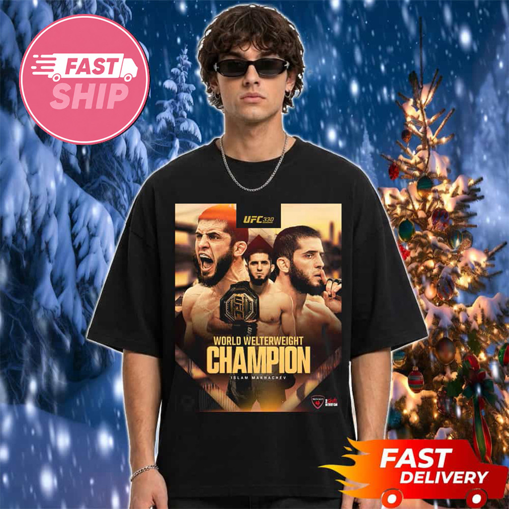 Islam Makhachev UFC 330 World Welterweight Champion 2026 T-Shirt Islam Makhachev Merch - Kdjoy