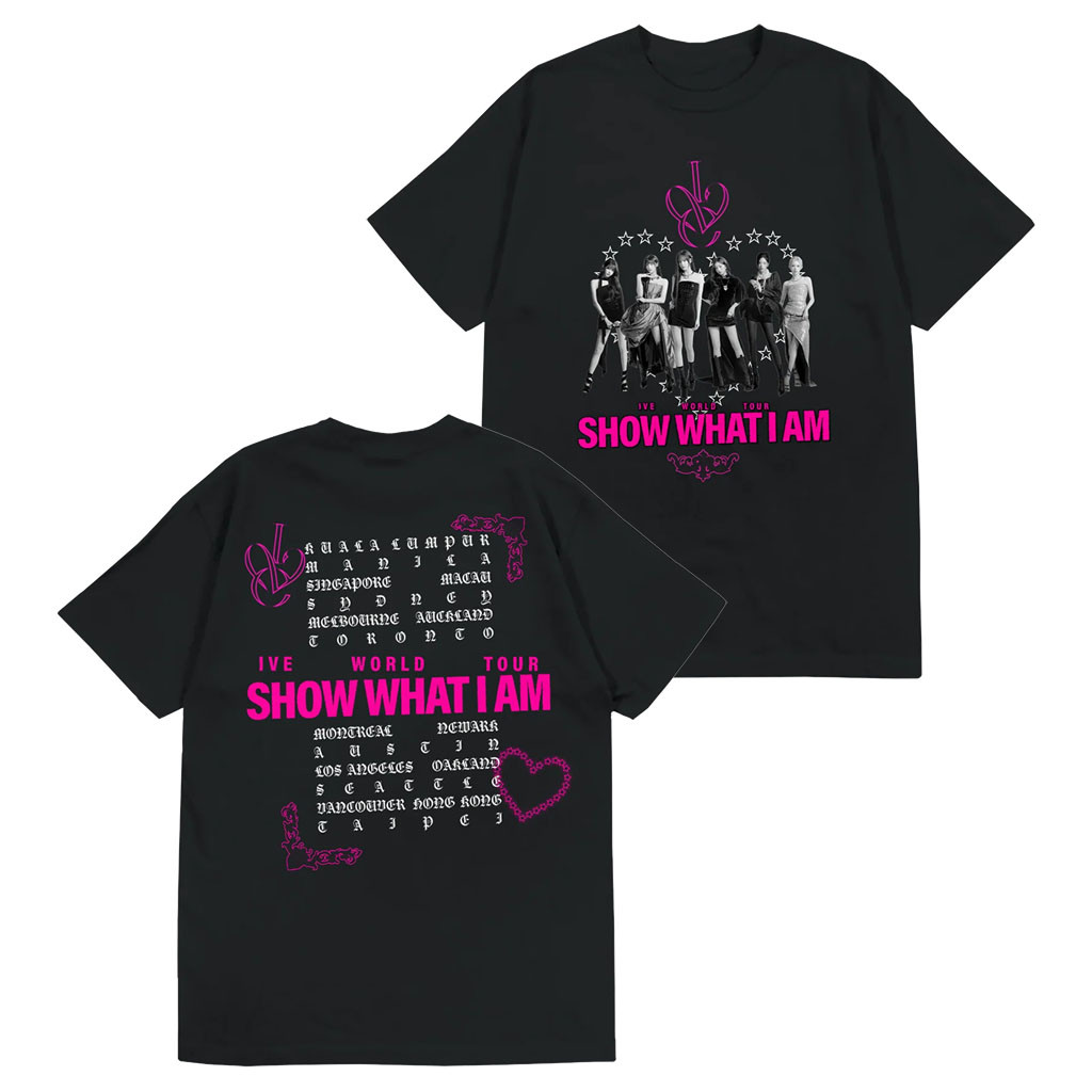 Ive Merch 2026 Black Icon Heart Tour T-Shirt Show What I Am Shirt Ive World Tour Merch Gifts - Kdjoy