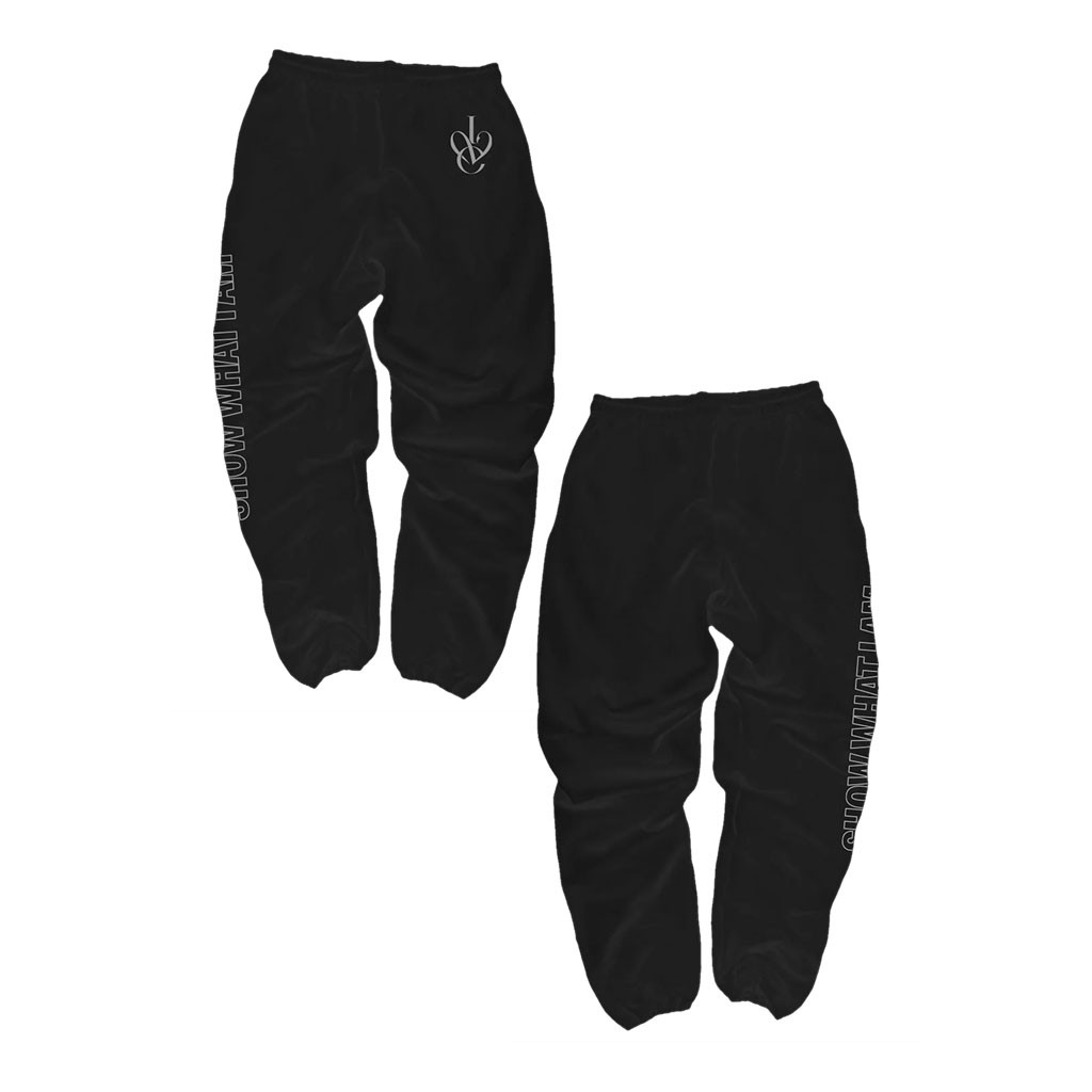 Ive Merch 2026 Black Minimal Crest Sweatpants Ive World Tour Merch Gift For Kpop Lovers - Kdjoy Ive Merch 2026 Black Minimal Crest Sweatpants Ive World Tour Merch Gift For Kpop Lovers - Kdjoy