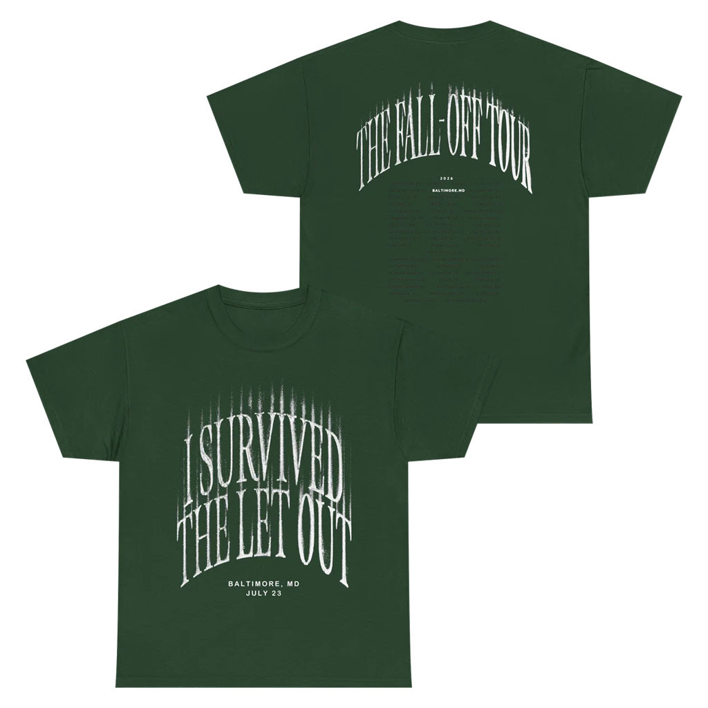 J Cole Fall Off Tour Merch 2026 I Survived The Let Out T-Shirt Baltimore Tee Gift For Rap Fans - Kdjoy J Cole Fall Off Tour Merch 2026 I Survived The Let Out T-Shirt Baltimore Tee Gift For Rap Fans - Kdjoy