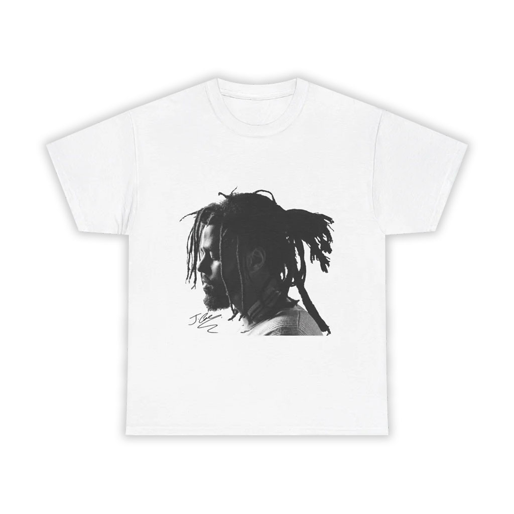 J Cole Fall Off Tour Merch 2026 Side Portrait T-Shirt White Gifts For Hip Hop Lovers - Kdjoy