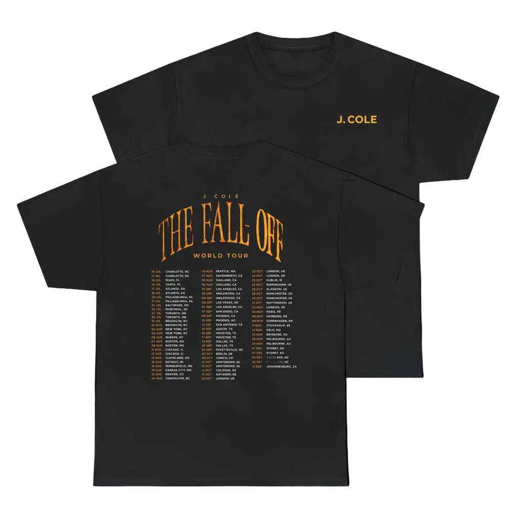 J Cole Fall Off Tour Merch 2026 Tour Dates T-Shirt J Cole Concert Merch Gift For Rap Fans - Kdjoy