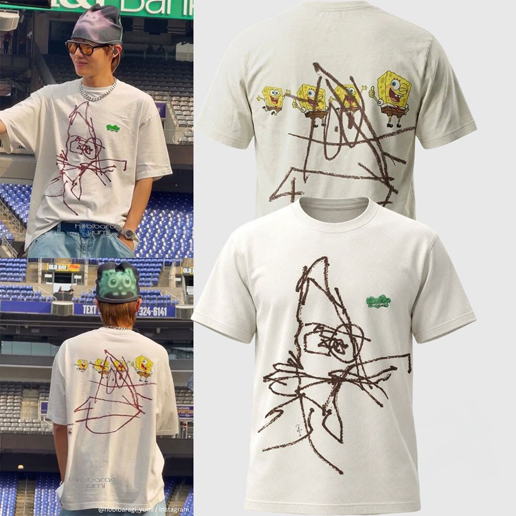 J Hope BTS Cactus Jack X Spongebob Doodlebob Shirt BTS Merch Best Gift For Sisters - Kdjoy