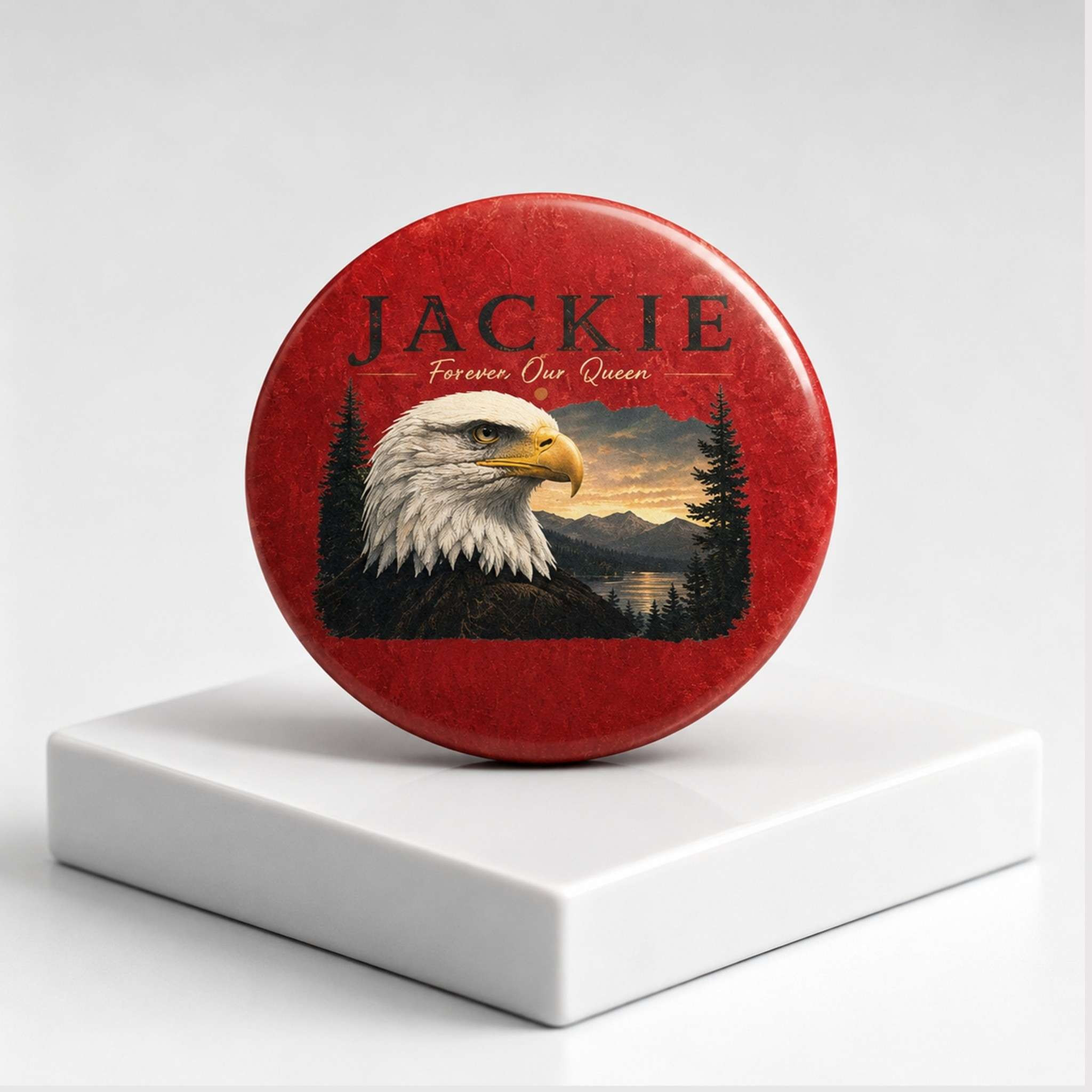 Jackie Eagle Forever Our Queen 2026 Pin Button Jackie Memorial Merchandise BFF Gifts - Kdjoy