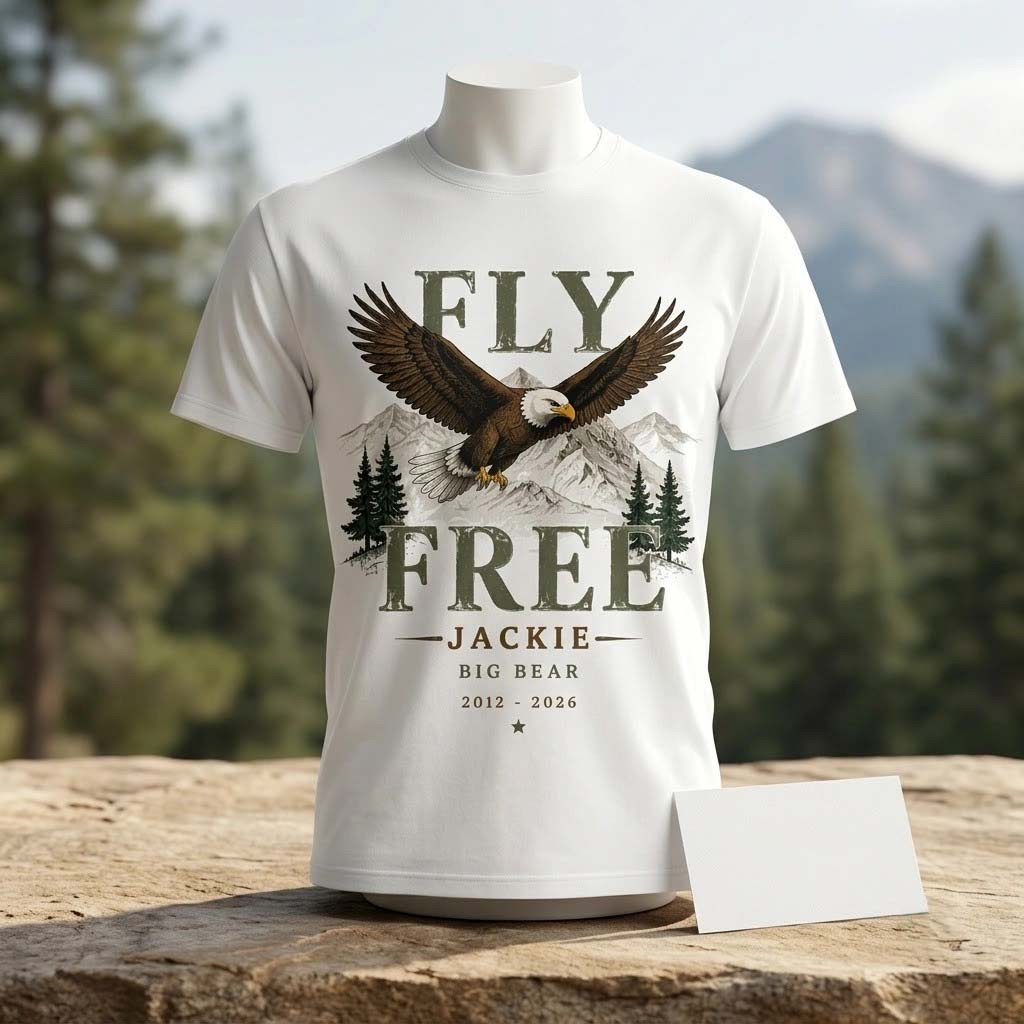Jackie The Eagle Fly Free Shirt Jackie Memorial T-Shirt Gifts For Dad - Kdjoy