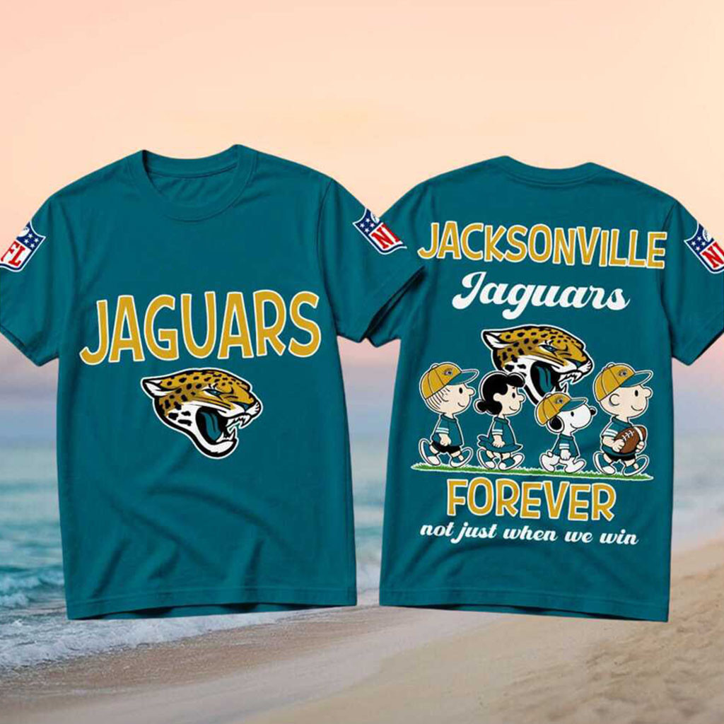 Jacksonville Jaguars Peanuts Characters Forever Football Shirt Jacksonville Jaguars Merch Gifts - Kdjoy