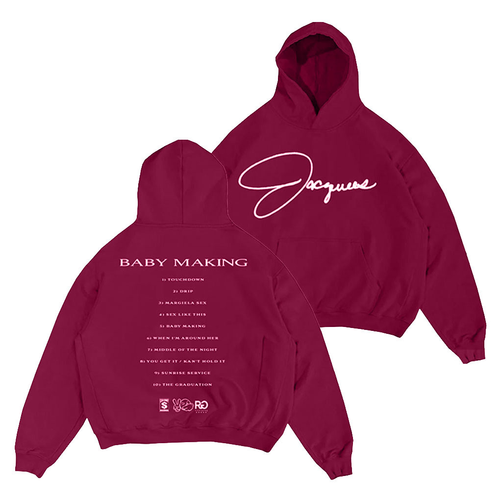 Jacquees Merch 2026 Baby Making Signature Tracklist Hoodie Que Merch Gift For RnB Fans