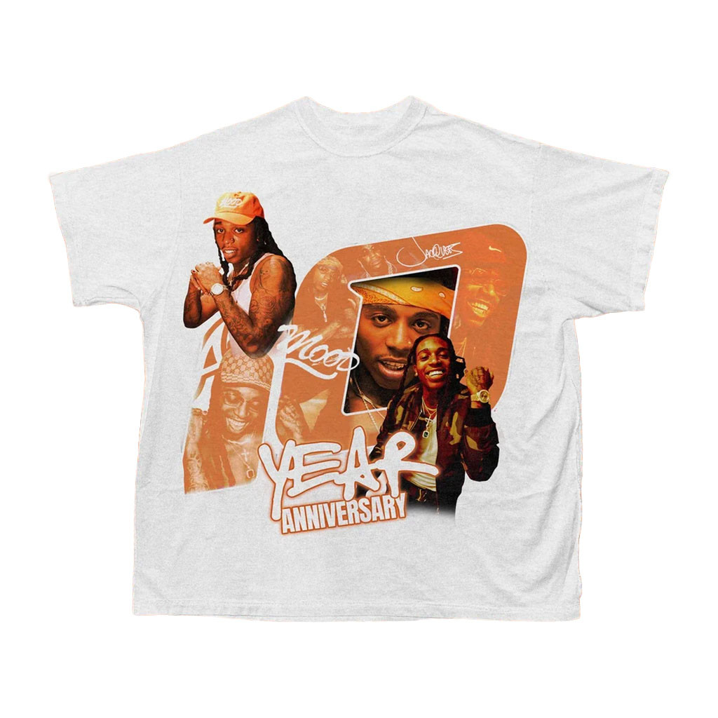 Jacquees Merch 2026 Mood 10 Year Anniversary T-Shirt White Que Merch Best Gift For Fans