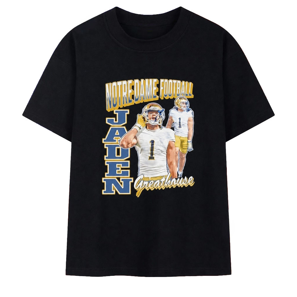 Jaden Greathouse Notre Dame Football 1 Fighting Irish T-Shirt Notre Dame Fighting Irish Merch - Kdjoy Jaden Greathouse Notre Dame Football 1 Fighting Irish T-Shirt Notre Dame Fighting Irish Merch - Kdjoy