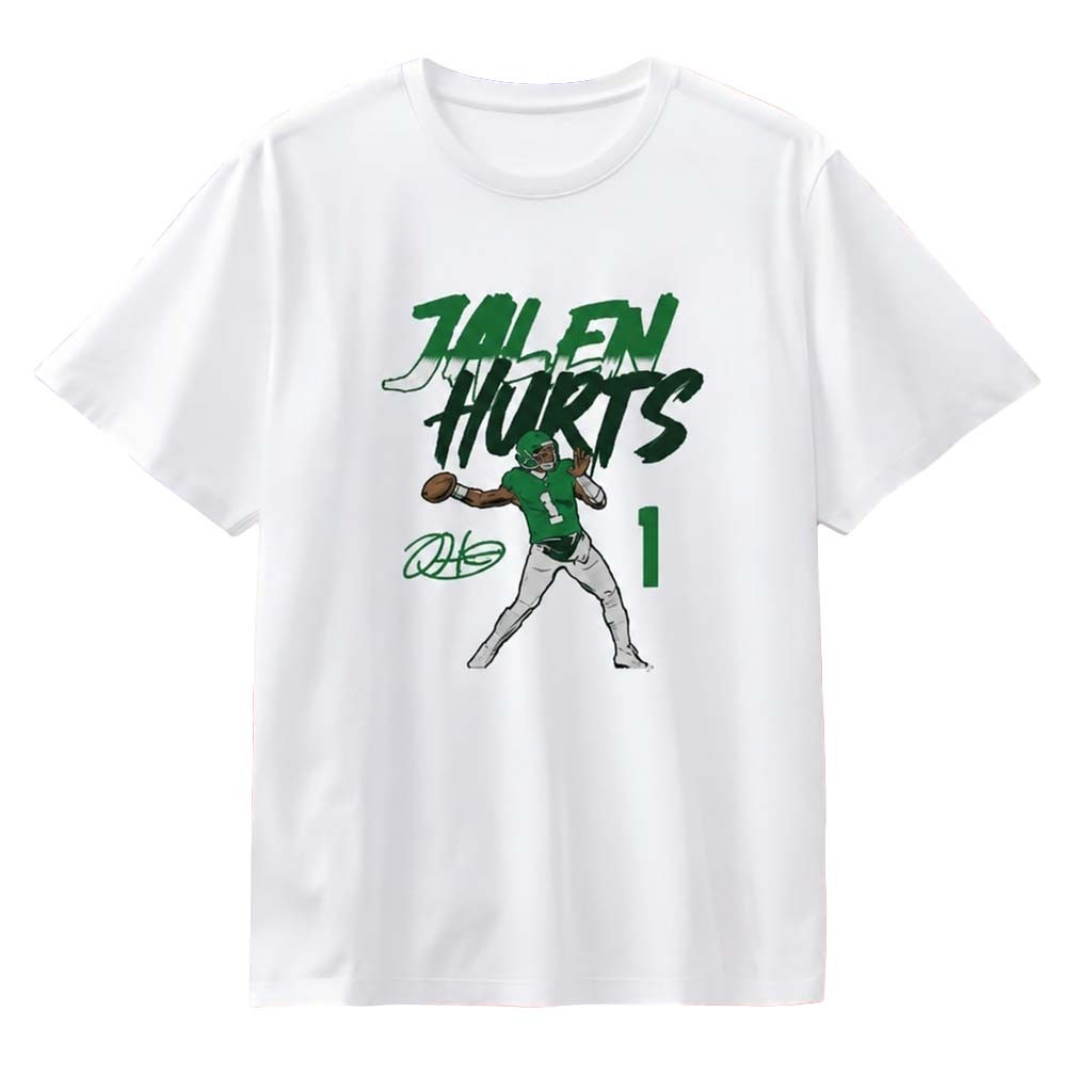 Jalen Hurts Pose signature Philadelphia Eagles T-Shirt Jalen Hurts Merch Gifts For Fans - Kdjoy