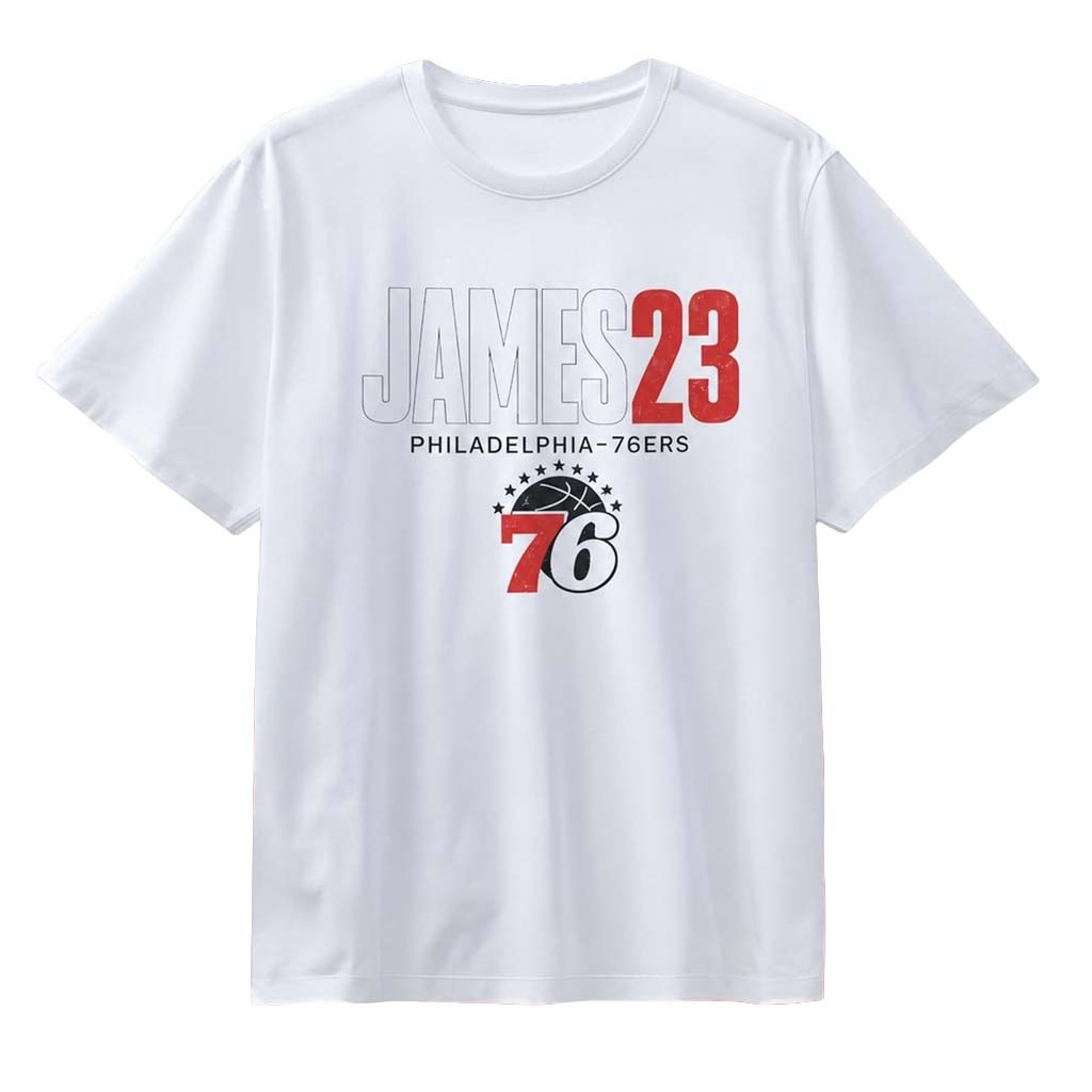 James 23 Philadelphia 76ers Distressed T-Shirt 2026 76ers Merch Present For Basketball Fans - Kdjoy James 23 Philadelphia 76ers Distressed T-Shirt 2026 76ers Merch Present For Basketball Fans - Kdjoy
