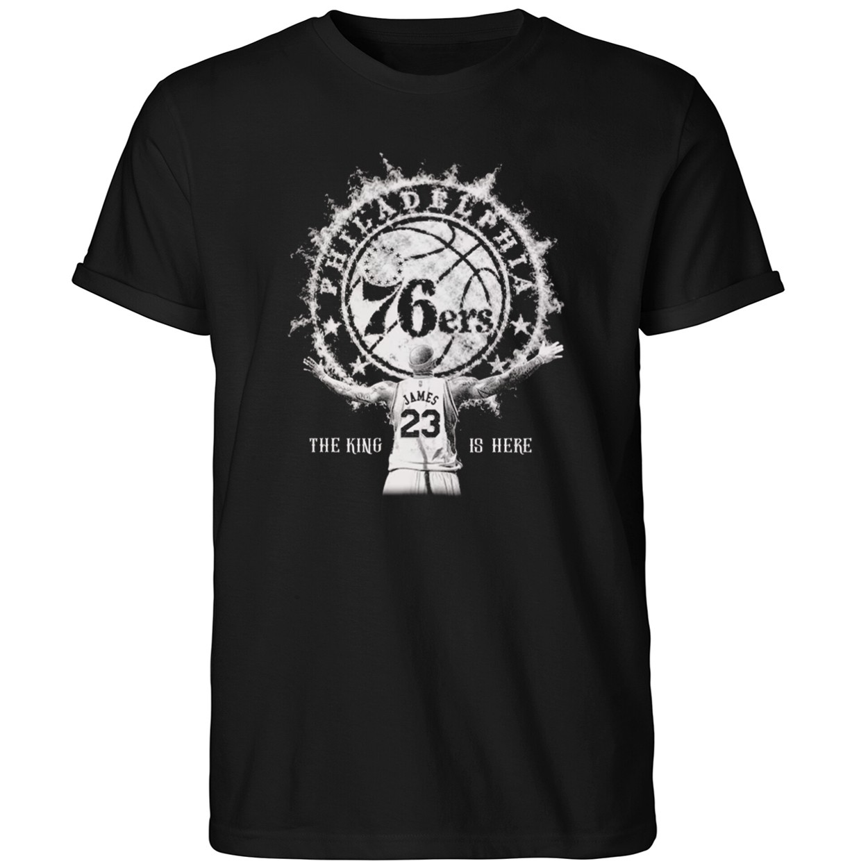 James Philadelphia 76ers The King Is Here Shirt 76ers Merch Basketball Fan Gift Ideas - Kdjoy James Philadelphia 76ers The King Is Here Shirt 76ers Merch Basketball Fan Gift Ideas - Kdjoy