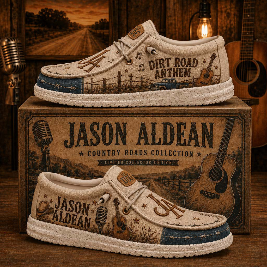 Jason Aldean Dirt Road Anthem Shoes Jason Aldean Merch Present For Country Fans - Kdjoy