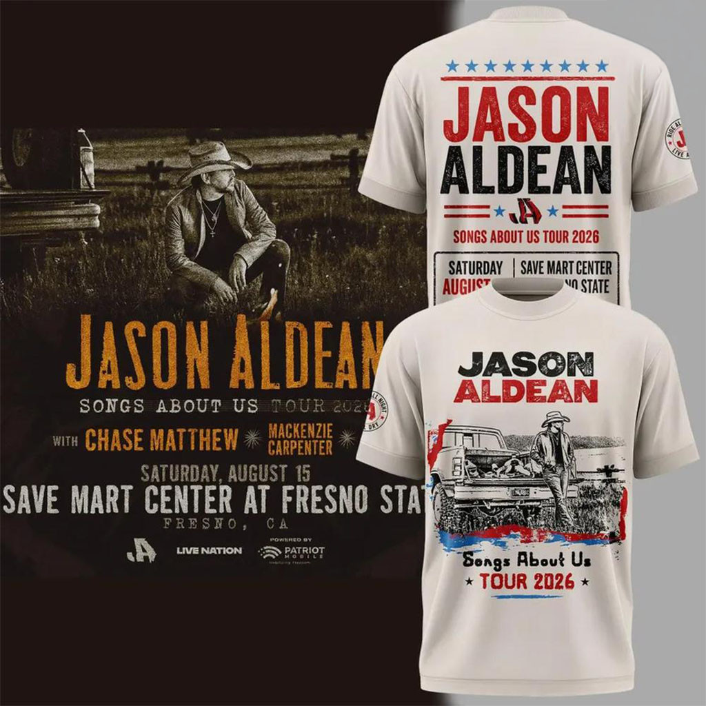 Jason Aldean Songs About Us Tour 2026 Concert T-Shirt Jason Aldean Merch BFF Gifts - Kdjoy Jason Aldean Songs About Us Tour 2026 Concert T-Shirt Jason Aldean Merch BFF Gifts - Kdjoy