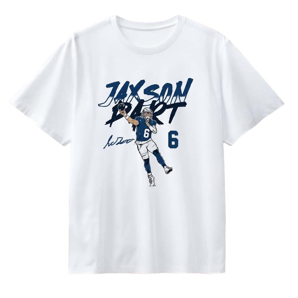 Jaxson Dart Pose signature New York Giants T-Shirt Jaxson Dart Merch Gifts For Fans - Kdjoy