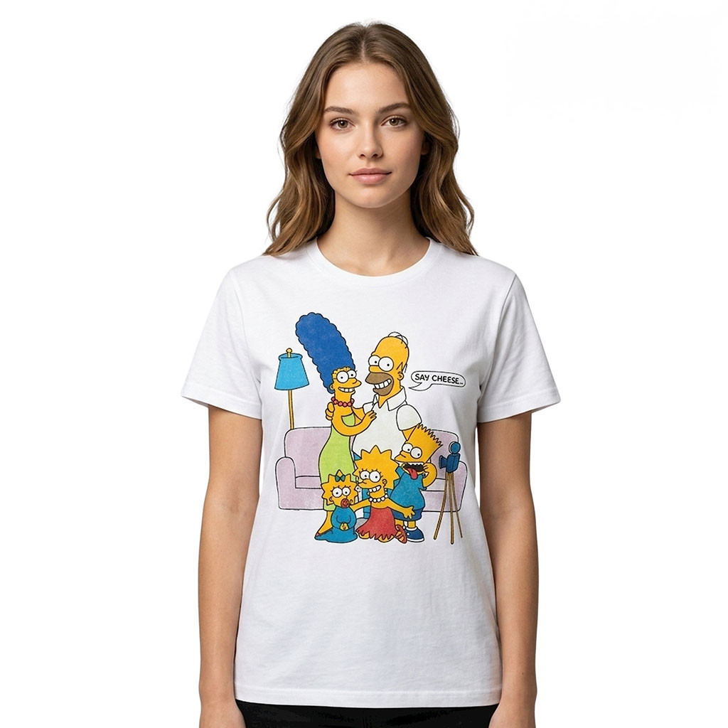 Jayden Daniels Simpsons Say Cheese T-Shirt The Simpsons Merch Gift For Wife - Kdjoy