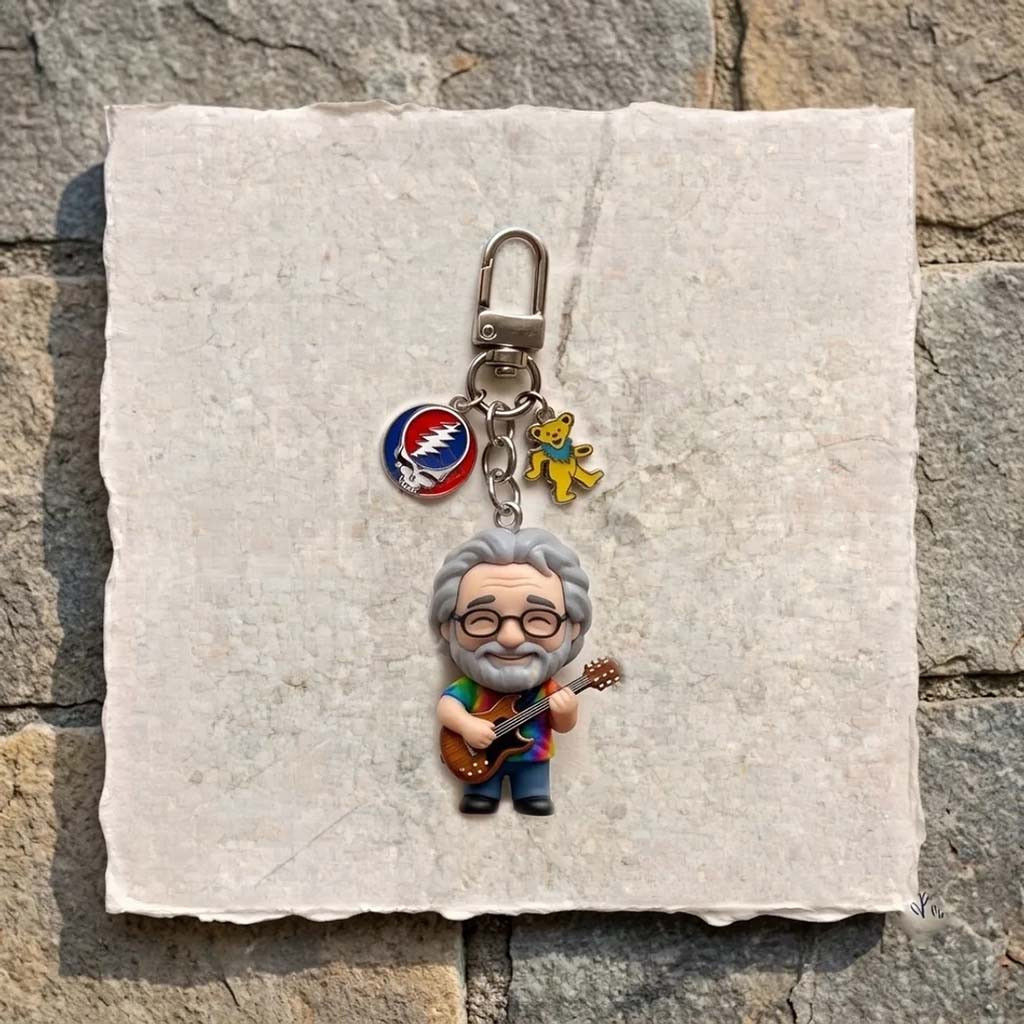 Jerry Garcia Dancing Bear Metal Keychain Grateful Dead Merch Gifts For Music Fans - Kdjoy Jerry Garcia Dancing Bear Metal Keychain Grateful Dead Merch Gifts For Music Fans - Kdjoy