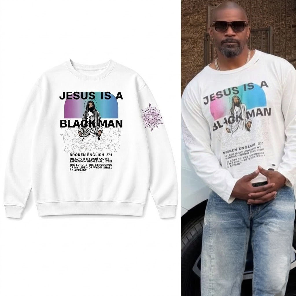 Jesus Is A Black Man Broken English 27 1 Purple Mandala Sweatshirt Christian Gift Ideas - Kdjoy