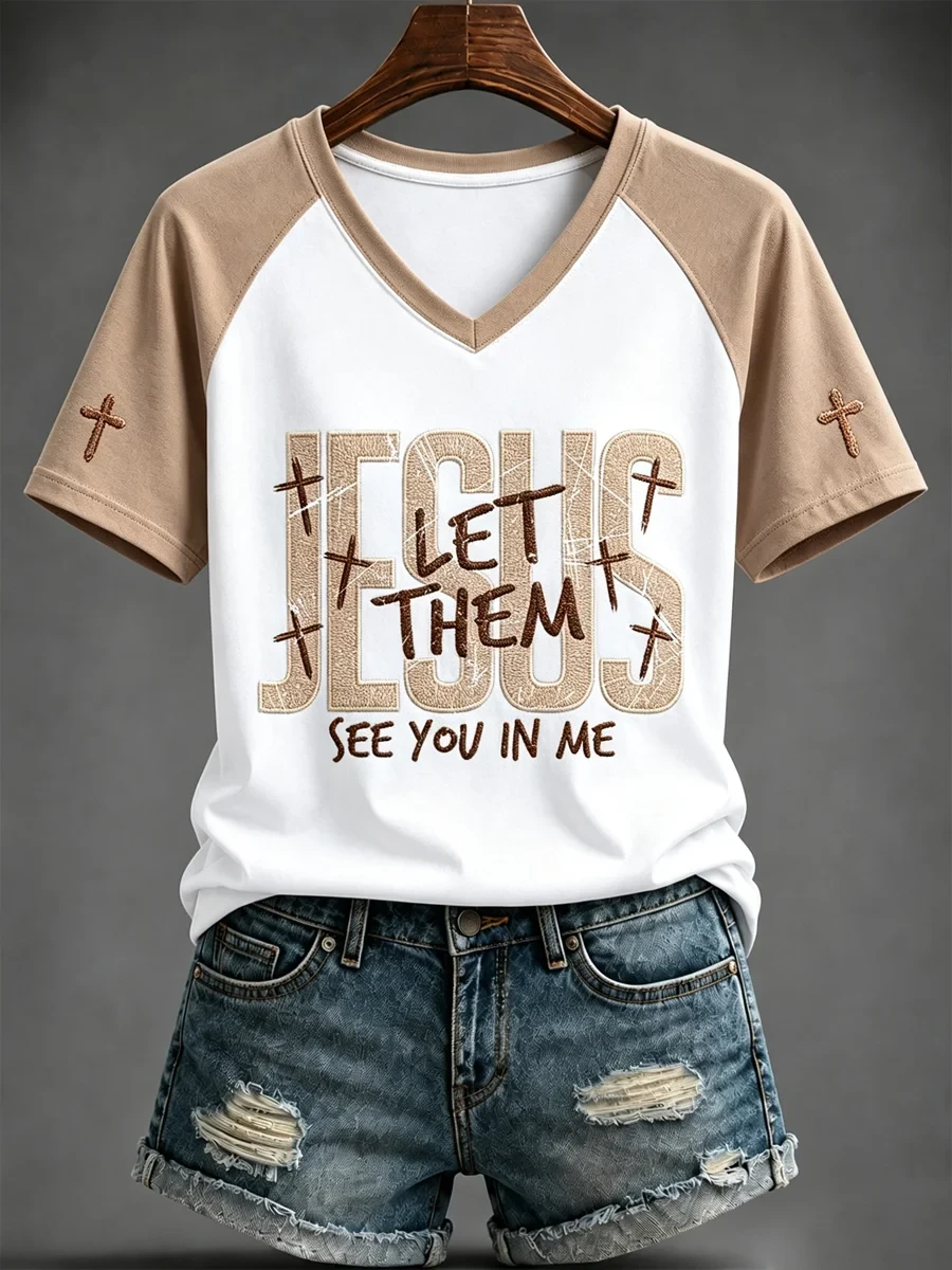 Jesus Let Them See You In Me V-Neck Shirt Love In Faith Clothing Christian Presents - Kdjoy Jesus Let Them See You In Me V-Neck Shirt Love In Faith Clothing Christian Presents - Kdjoy