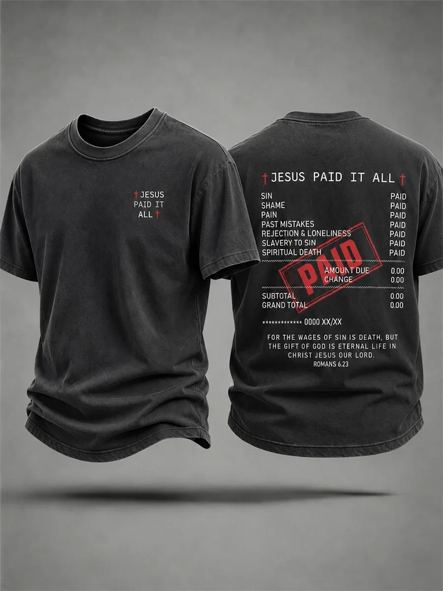 Jesus Paid It All T-Shirt Christian Cross Faith Clothing Gift For Him - Kdjoy Jesus Paid It All T-Shirt Christian Cross Faith Clothing Gift For Him - Kdjoy