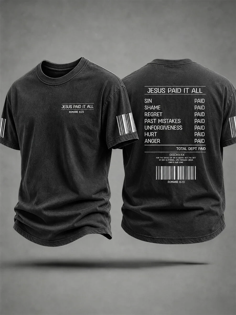 Jesus Paid It All T-Shirt Christian Faith Merch Present For Outfit Lovers - Kdjoy