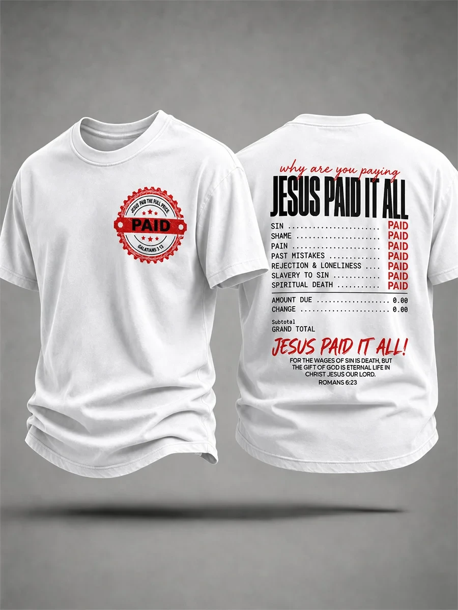 Jesus Paid It All T-Shirt Faith And Love Clothing Religious Gifts For Him - Kdjoy Jesus Paid It All T-Shirt Faith And Love Clothing Religious Gifts For Him - Kdjoy