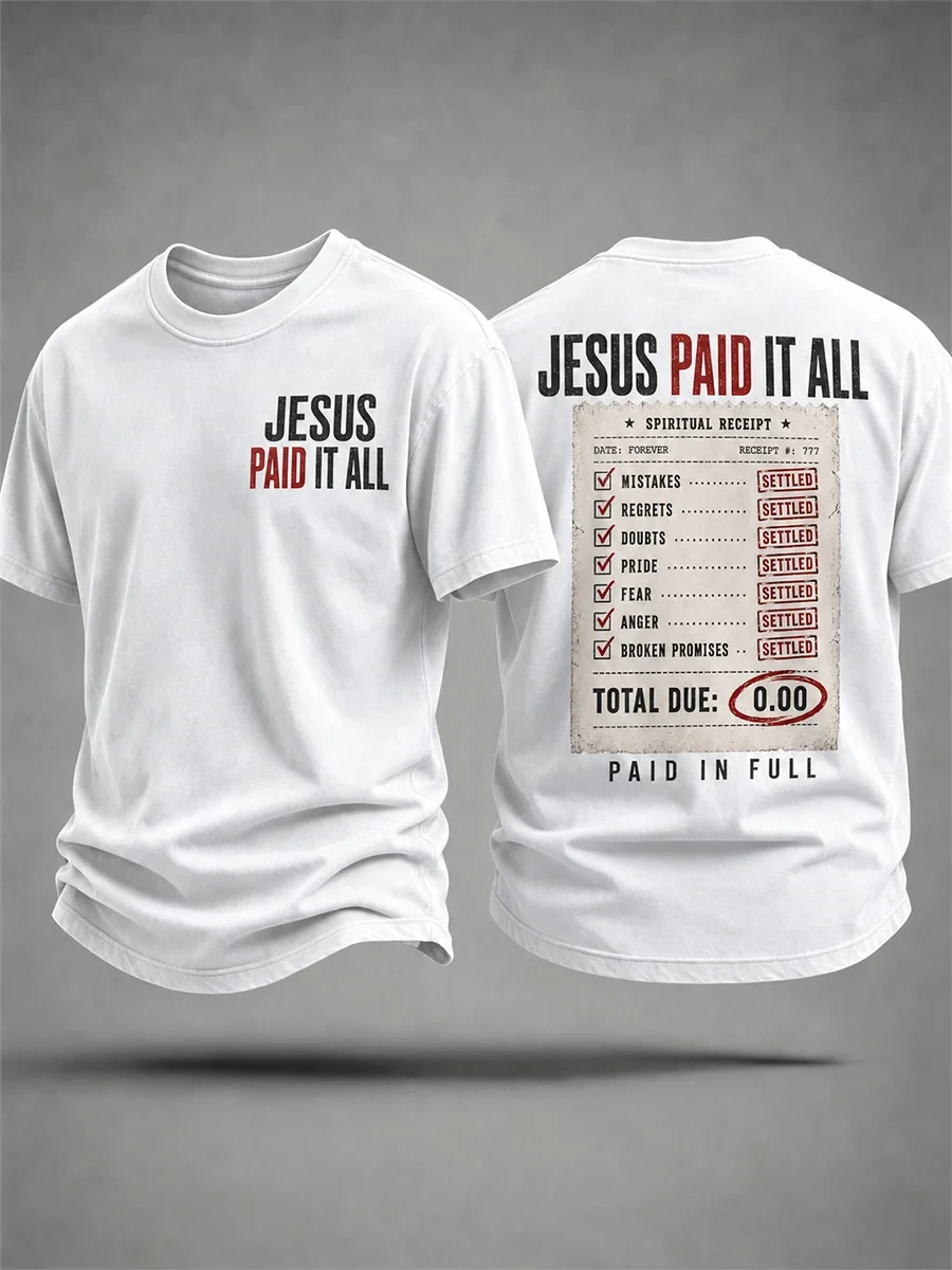 Jesus Paid It All T-Shirt Paid In Full Shirt Christian Faith Clothing Gift For Dad - Kdjoy Jesus Paid It All T-Shirt Paid In Full Shirt Christian Faith Clothing Gift For Dad - Kdjoy
