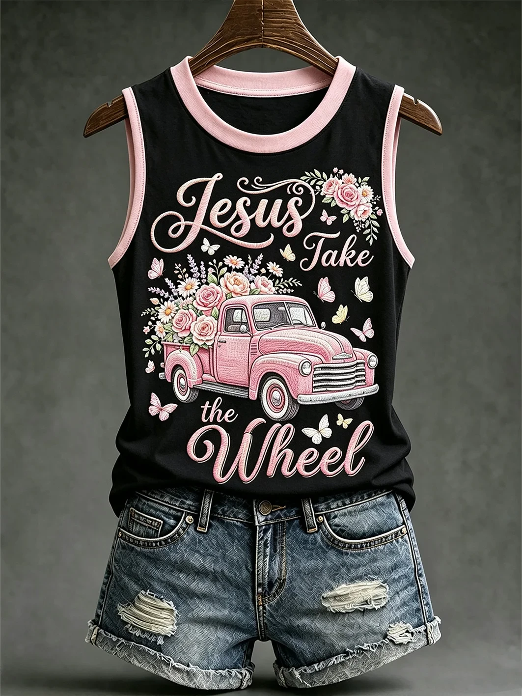Jesus Take The Wheel Tank Top Ladies Halloween Outfits Gift For Friends - Kdjoy Jesus Take The Wheel Tank Top Ladies Halloween Outfits Gift For Friends - Kdjoy