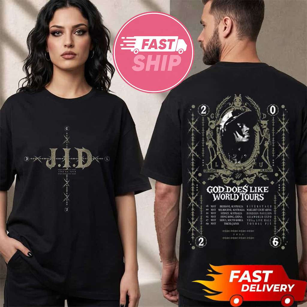 JID Fade Live On Tour 2026 God Does Like World Tours T-Shirt JID Merch Music Lovers Gifts - Kdjoy