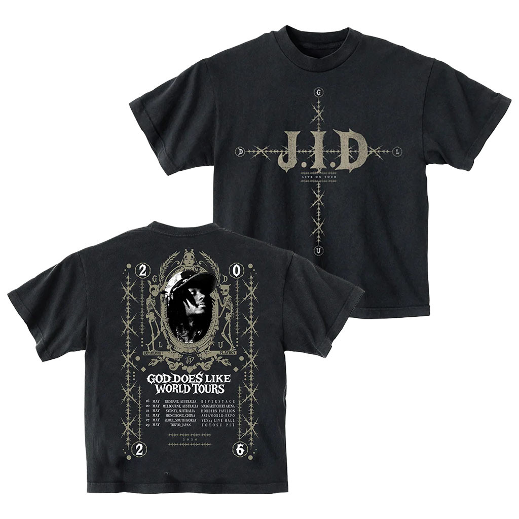 JID Merch 2026 God Does Like World Tour T-Shirt JID AU NZ Tour Shirt Gift For Rap Lovers - Kdjoy