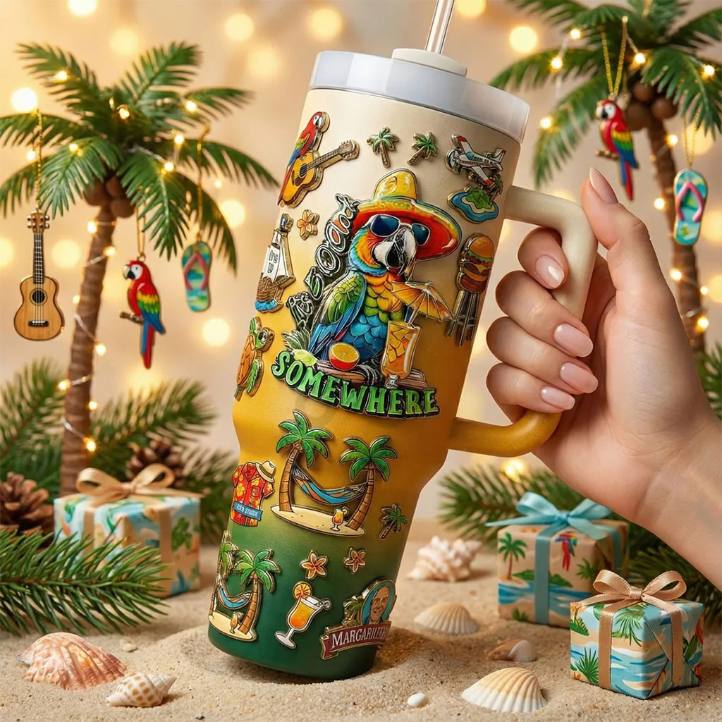 Jimmy Buffett Merch Margaritaville 5 O'Clock Somewhere 40oz Tumbler Summer Gift For Fans - Kdjoy Jimmy Buffett Merch Margaritaville 5 O'Clock Somewhere 40oz Tumbler Summer Gift For Fans - Kdjoy