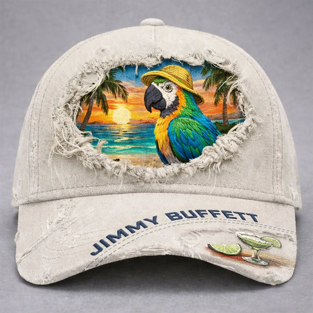 Jimmy Buffett Parrot Distressed Hat Tropical Themed Baseball Cap Jimmy Buffett Merch 2026 - Kdjoy